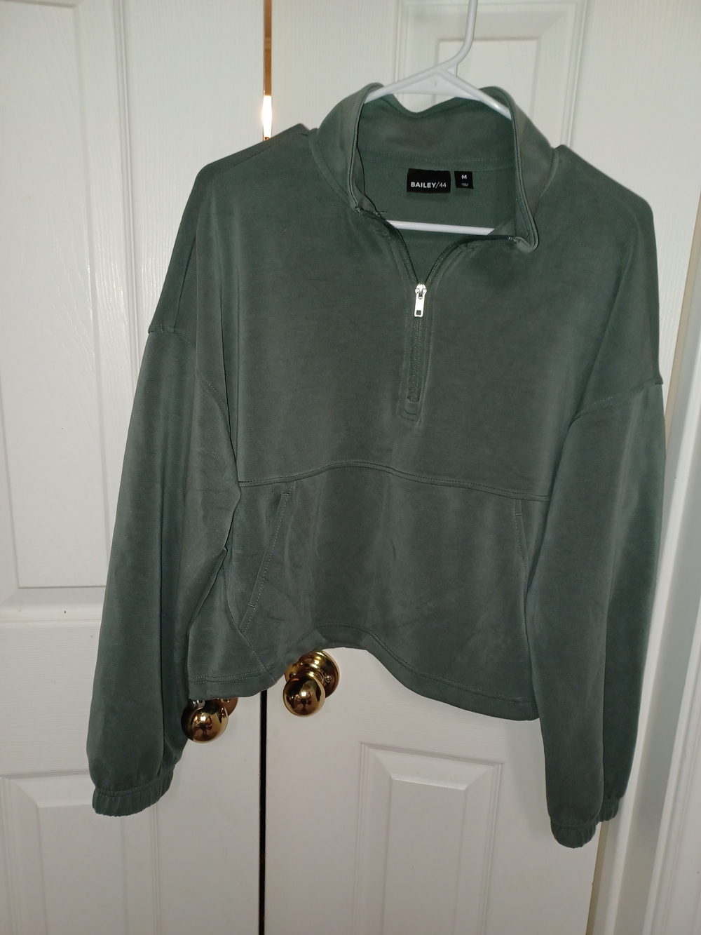 Bailey 44 Olive Green Half-Zip Pullover Top